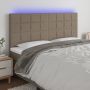 Galvūgalis su LED, taupe spalvos, 180x5x118/128cm, audinys