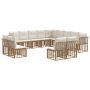 Lauko sofos komplektas 13 pcs Natūralus ir grietinėlės baltas