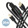 AXAGON | USB Repeater Cable, 20 m | ADR-220B | USB Type A to USB Type B