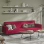 Dvivietė sofa-lova, raudonojo vyno spalvos, aksomas