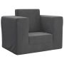 Vaikiška sofa-lova, antracito spalvos, minkštas pliušas