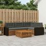 Lauko sofos komplektas 5 pcs Natūralus ir antracitas