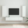 TV sieninė spintelė 2 pcs Blizgus baltas 30 x 31 x 100 cm