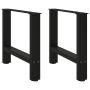 Kavos staliuko kojelės, juodos, 2 vnt., 60x(42-43) cm, plienas
