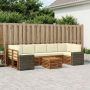 Lauko sofos komplektas su pagalve 8 pcs Natūralus ir grietinėlė