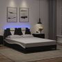 Lovos rėmas, Viana, su LED be čiužinio, juodas ir baltas, 140x190cm