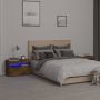 Naktinės spintelės su LED, 2vnt., dūminio ąžuolo, 60x35x40cm
