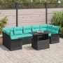 Sodo Sofų Rinkinys su pagalve 8 pcs Juoda Poli ratanas