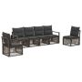 Sodo Sofų Rinkinys 6 pcs Pilka poliratanas