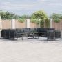 Sodo Sofų Rinkinys su pagalve 12 pcs Juoda Plienas