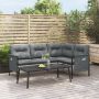 Kampinė sodo sofa, antracito spalvos, plienas ir tekstilenas