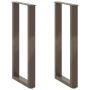 Konsolinio stalo kojelės, U formos, 2 vnt., natūralus plienas, 38x(72-73) cm, plienas