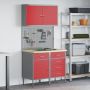 Darbo spinta 5 pcs Raudona Inžinerinė mediena ir plienas