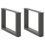 Kavos staliuko kojelės, 2 vnt., antracito spalvos, 50x(30-31) cm, plienas