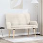 Dvitaškė sofa Kreminė 115 x 61 x 87 cm Bouclé