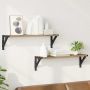 Sieninės lentynos 2 pcs Amatininkų ąžuolas 60 x 15 x 15,5 cm