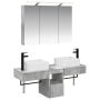 Vonios spintos komplektas 4 pcs Betono pilka 100 x 14,5 x 70 cm