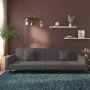 Dvivietė sofa-lova su dvejomis pagalvėmis, pilka, aksomas