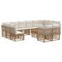 Lauko sofos komplektas 13 pcs Natūralus ir grietinėlės baltas