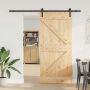 Slankios durys NARVIK Natūrali ir juoda 80 x 210 cm (213,5 cm)