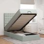 Osmanų lovos rėmas su čiužiniais, pilkas, 80x200cm, aksomas