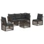 Sodo Sofų Rinkinys 6 pcs Pilka poliratanas