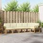 Lauko sofos komplektas 6 pcs Balta ir kreminė Poliesteris
