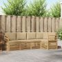 Lauko sofos komplektas 5 pcs Balta ir kreminė