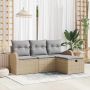 Sodo Sofų Rinkinys su pagalve 4 pcs Smėlio poliratanas