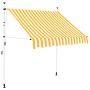 Rankiniu būdu ištraukiama markizė, oranžiniai/balti dryžiai, 150cm
