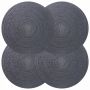 Džiuto paveikslai 4 pcs Tamsiai pilka Ø 30 cm