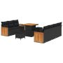 Sodo Sofų Rinkinys su pagalve 10 pcs Juoda