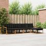 Lauko sofos komplektas su pagalve 5 pcs Natūrali ir juoda