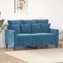 Dvivietė sofa, mėlynos spalvos, 120cm, aksomas