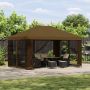 Pavėsinė 4 × 3 m Taupe Poliesteris ir plienas 190