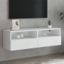 Sieninė TV spintelė, balta, 100x30x30cm, apdirbta mediena