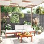 4 dalių sodo poilsio baldų komplektas su pagalvėlėmis, kreminės spalvos, 63x63 cm