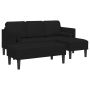 Sofos komplektas su pagalve 2 pcs Juoda Poliesteris