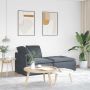Modulinė sofa su pakoja ir pagalvėlėmis, aksominė, tamsiai pilka