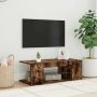 TV spintelė su LED apšvietimu, dūminio ąžuolo, 90x39x30cm