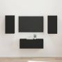 TV spintelių komplektas 2 pcs Juoda Apdirbta mediena