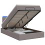 Otmana lova su matracsu ir LED Taupe 120 x 200 cm Audinys