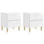Naktinis staliukas 2 pcs Itin blizgi balta 43 x 34,5 x 48 cm