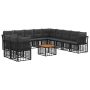 Lauko sofos komplektas 12 pcs Juoda ir tamsiai pilka
