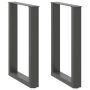 Valgomojo stalo kojos, U formos, 2 vnt., antracito spalvos, 50x(72-73) cm, plienas