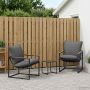 Sodo Sofų Rinkinys 3 pcs Juoda ir Antracitas Plienas