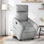 Atsistojantis atlošiamas krėslas, šviesiai pilkas, audinys