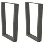 Valgomojo stalo kojos, V formos, 2 vnt., antracito spalvos, 60x(72-73,3) cm, plienas