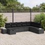 Sodo Sofų Rinkinys su pagalve 8 pcs Juoda poliratanas