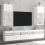 TV spintelės su LED lemputėmis, 2vnt., baltos, 40,5x30x90cm